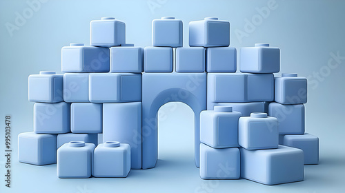 Blue Blocks Stacked to Crea...
