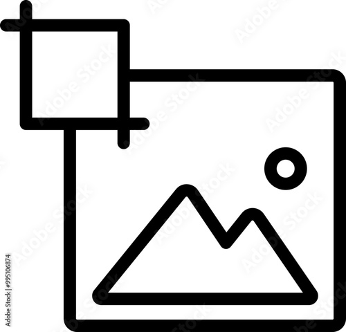 Crop Image Line Icon