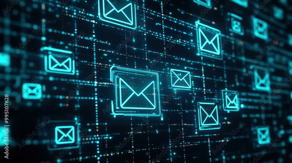A detailed look at vibrant digital icons representing email, phone, and messaging on a sleek modern interface. A detailed look at vibrant digital icons representing email, phone, and messaging on a sleek modern interface.