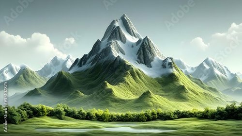 Majestic Mountain Range wit...
