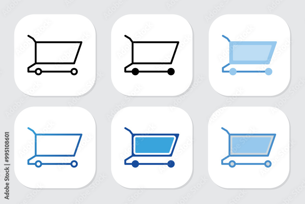cart icons with various design styles cart icons with various design styles
