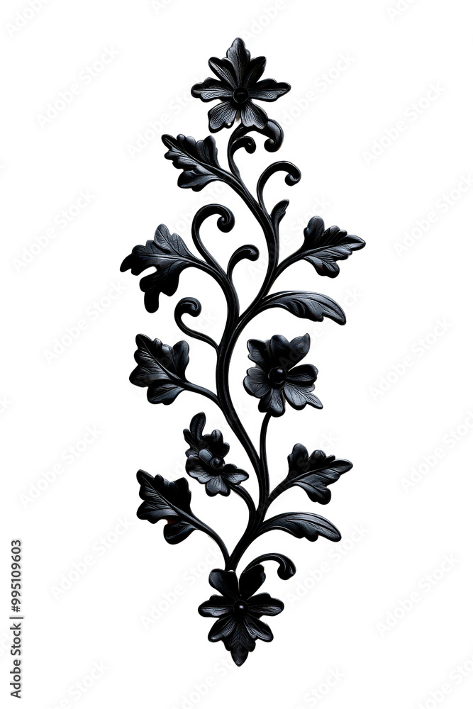 Elegant black floral ornament design, perfect for adding a touch of sophistication to various artistic projects. Elegant black floral ornament design, perfect for adding a touch of sophistication to various artistic projects.
