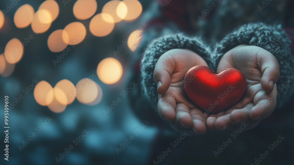 Celebrating Giving Tuesday with a heart-shaped ornament held by caring hands Celebrating Giving Tuesday with a heart-shaped ornament held by caring hands