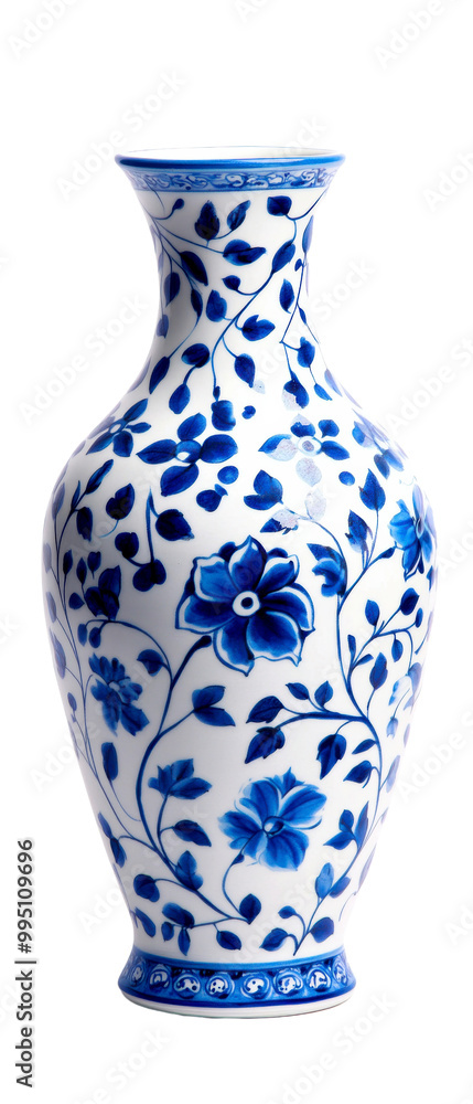 Elegant blue and white porcelain vase featuring intricate floral designs, perfect for home decor and artistic displays. Elegant blue and white porcelain vase featuring intricate floral designs, perfect for home decor and artistic displays.