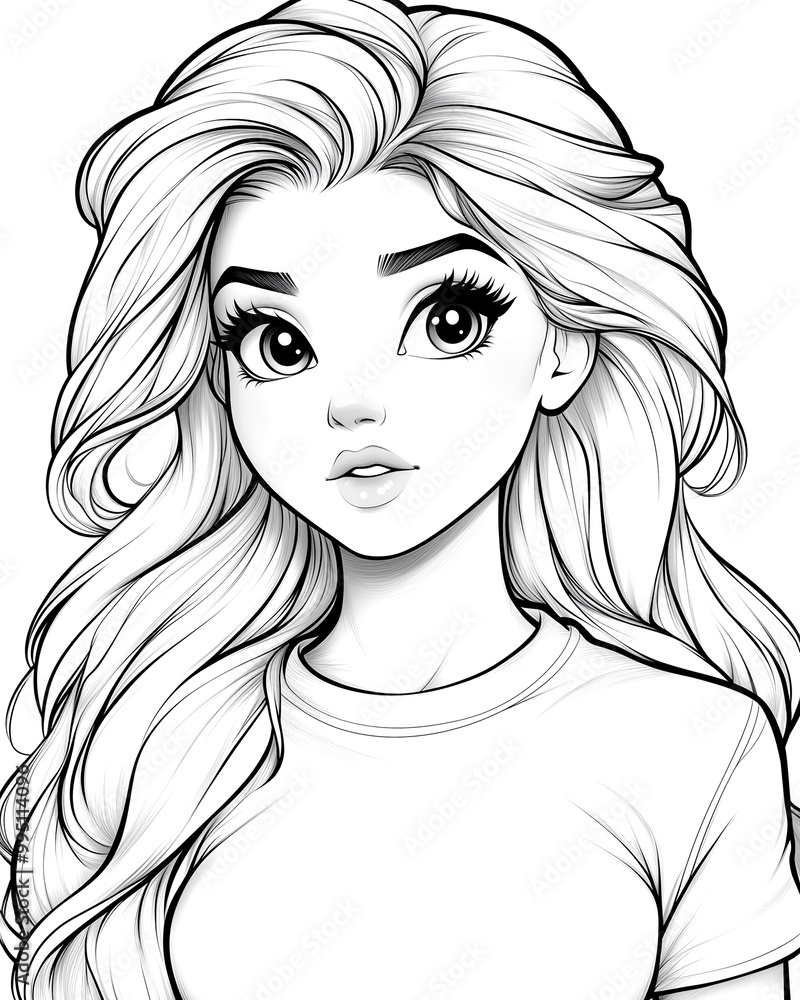 A girl with long blonde hair and a white shirt. She has a surprised look on her face A girl with long blonde hair and a white shirt. She has a surprised look on her face