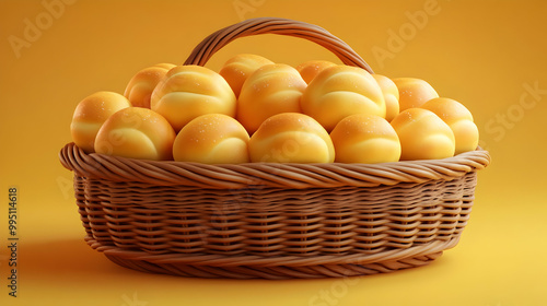 Freshly Baked Rolls in a Wi...