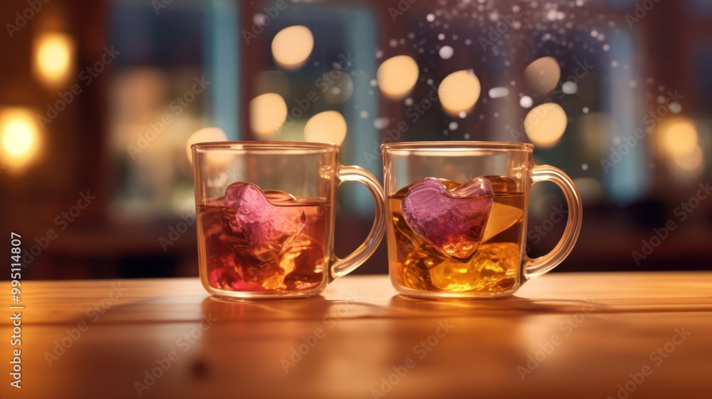 Two Heart Shaped Ice Tea Two Heart Shaped Ice Tea