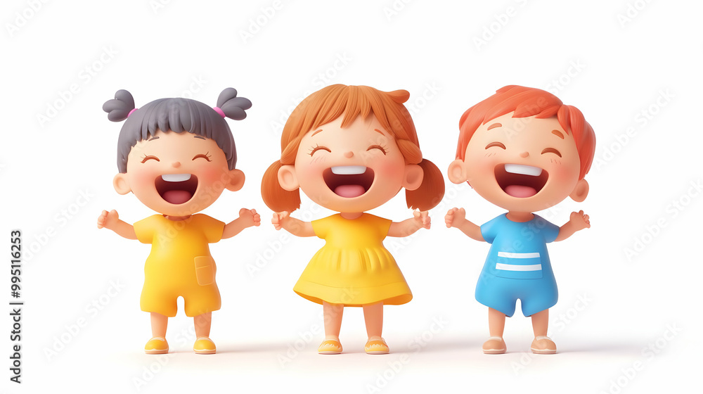 3D Children Playing Icon: Candid Shot of Joyful Kids Laughing and Playing Games, Soft Focus on Innocent Expressions, Isolated on White Background 3D Children Playing Icon: Candid Shot of Joyful Kids Laughing and Playing Games, Soft Focus on Innocent Expressions, Isolated on White Background