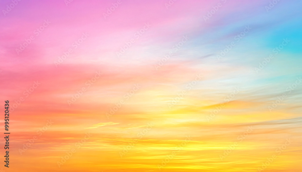 A dreamy sky transitioning from a golden sunset to a full spectrum of rainbow colors, giving off a vibrant yet calming feel A dreamy sky transitioning from a golden sunset to a full spectrum of rainbow colors, giving off a vibrant yet calming feel