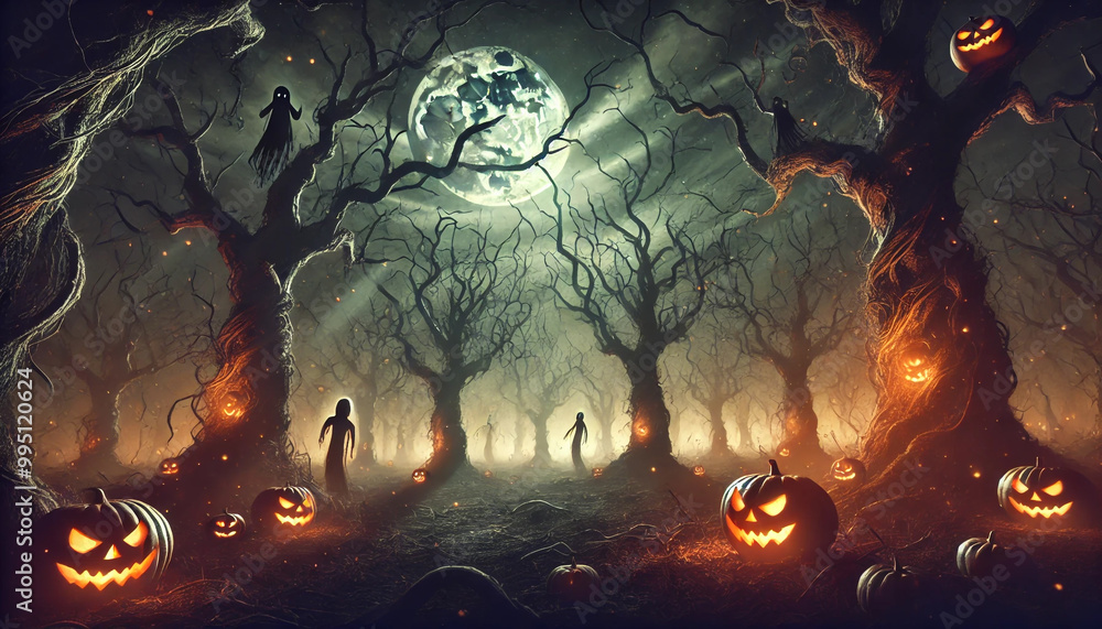 Horror halloween night background Horror halloween night background