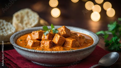 a plate of Indian Paneer Butter Masala