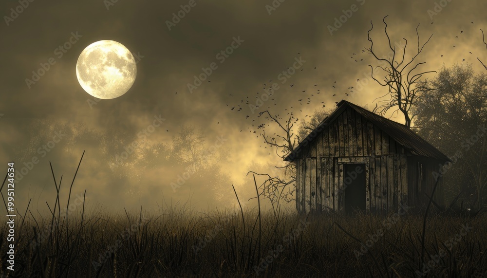 Lonely Cabin Under a Full Moon Lonely Cabin Under a Full Moon