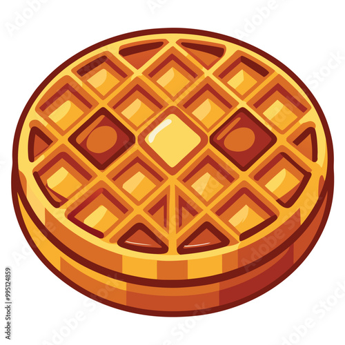 Waffle vector illustration isolated on a white background