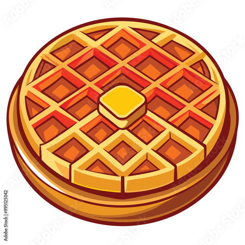 Waffle vector illustration isolated on a white background