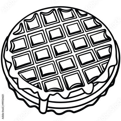 Waffle vector illustration isolated on a white background