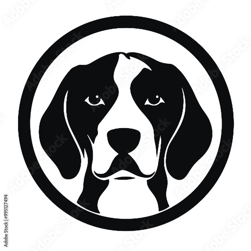 Beagle Dog Silhouette Logo – Vector Design with Transparent Background for Unique Tattoos and Logos