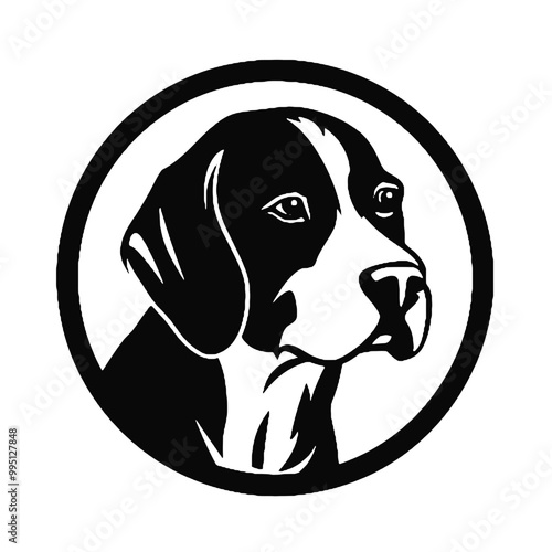 Beagle Dog Silhouette Logo – Vector Design with Transparent Background for Unique Tattoos and Logos