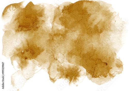 abstract yellow brown watercolor shape
