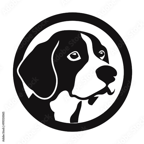 Beagle Dog Silhouette Logo – Vector Illustration with Transparent Background for Custom Logos and Tattoo Designs