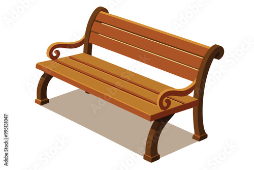 Wooden bench vector illustration