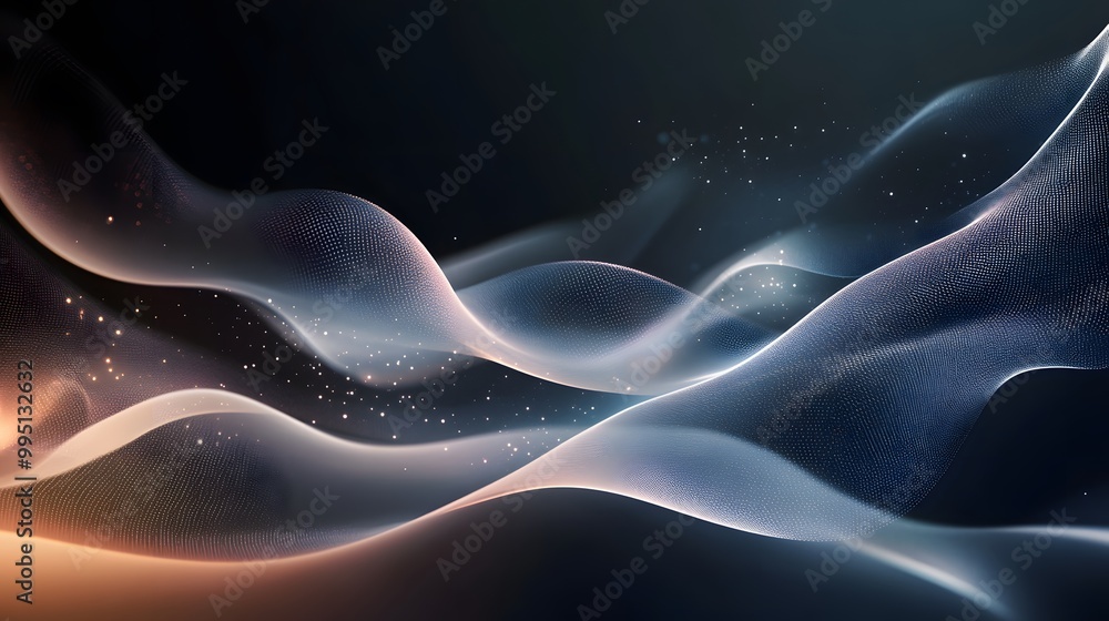 Obraz premium Soft glowing digital elements on a muted background with a sleek modern design