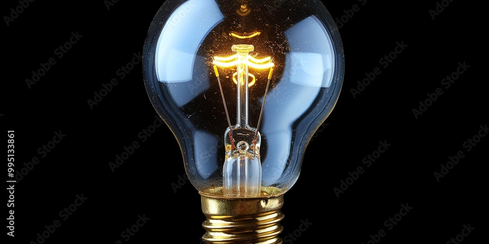 light bulb on black