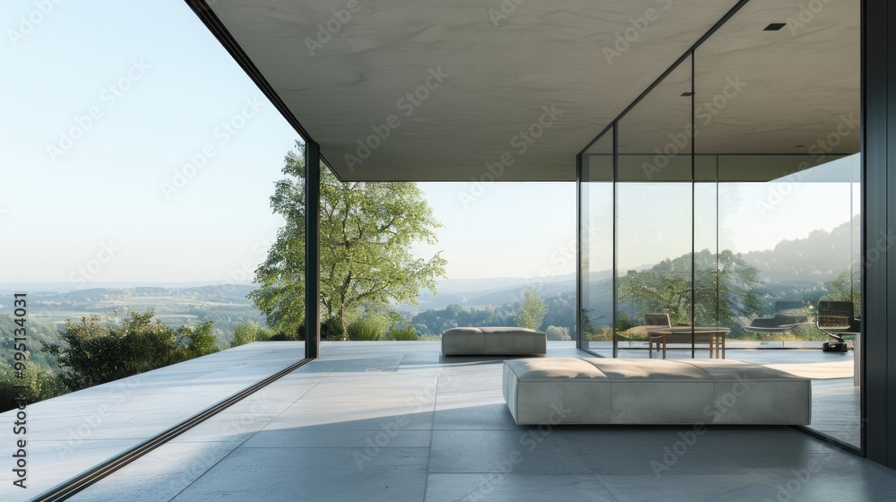 Fototapeta premium Modern Patio With Stunning View