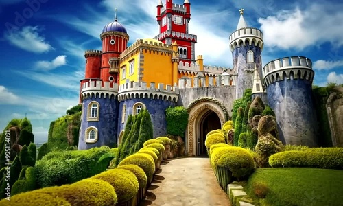 palace of portugal on nature background