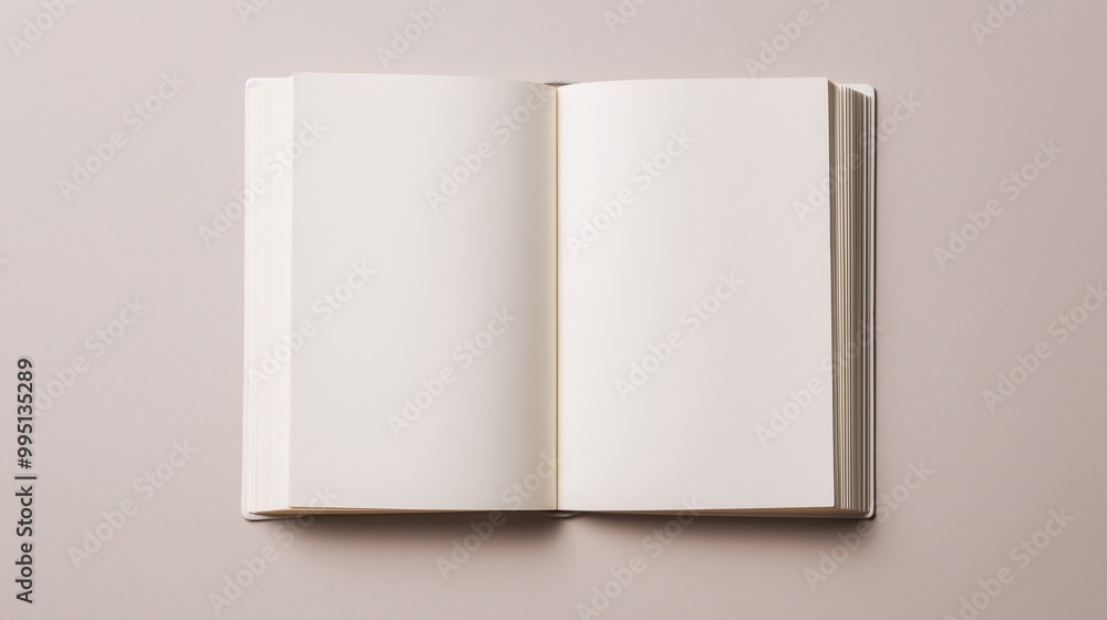 Blank Open Book on Neutral Background Blank Open Book on Neutral Background