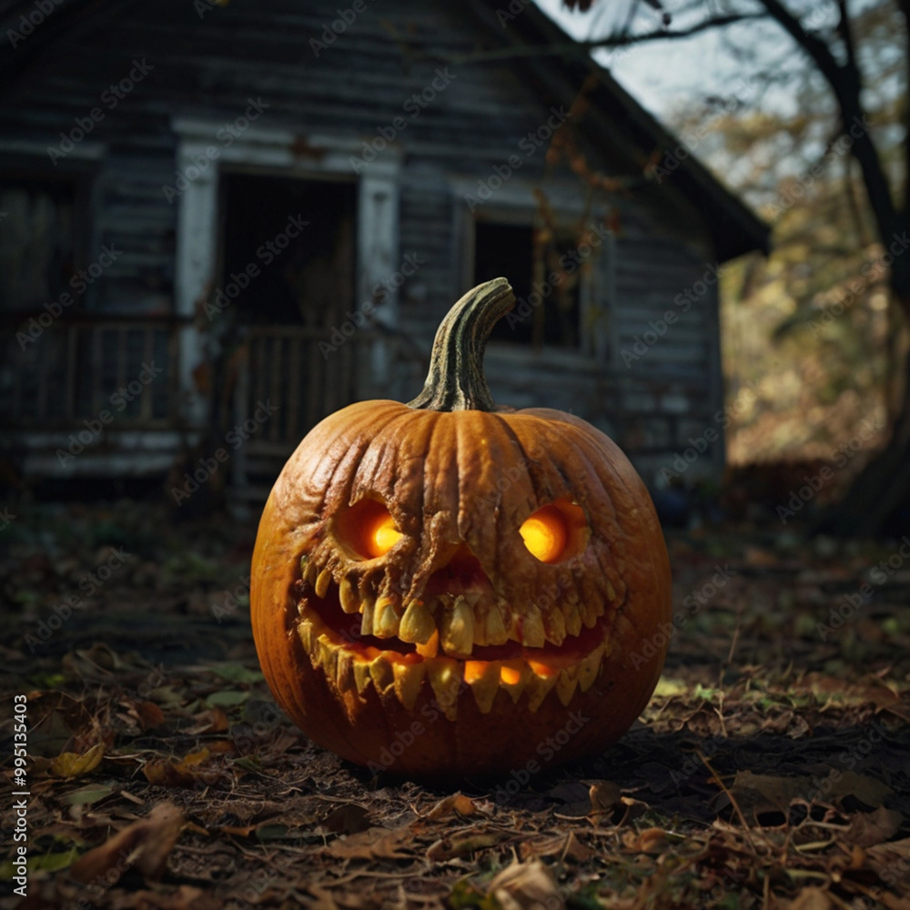 halloween pumpkin with zombie head halloween pumpkin with zombie head