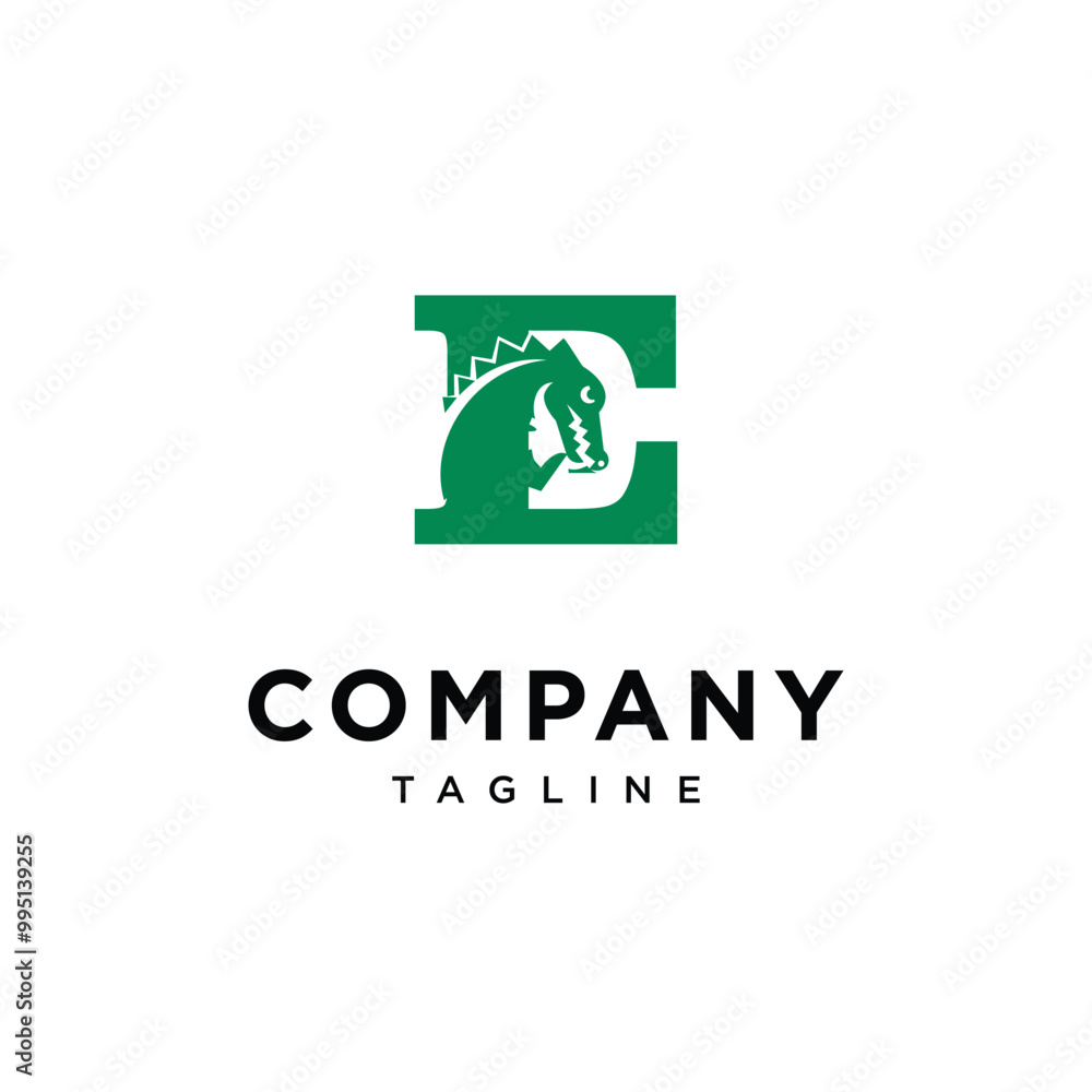 Letter E Crocodile logo icon vector Letter E Crocodile logo icon vector