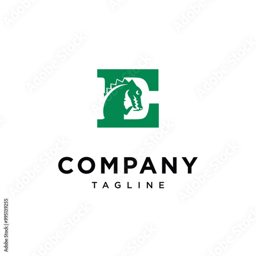 Letter E Crocodile logo icon vector