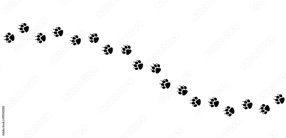 Paw print of dog, cat walk foot print, puppy pet footprint. silhouette animal diagonal tracks for t-shirts. Seamless texture pattern Paw print of dog, cat walk foot print, puppy pet footprint. silhouette animal diagonal tracks for t-shirts. Seamless texture pattern