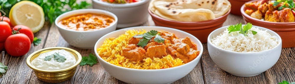 Luxury Indian food table display featuring gourmet dishes, gold accents, and elegant tableware, creating a lavish and sophisticated dining experience