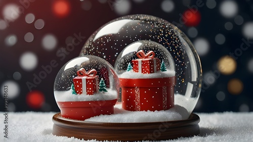 christmas decoration on snow