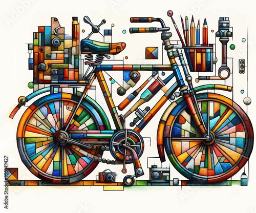 Stylized drawing of a bicycle. EPS version.