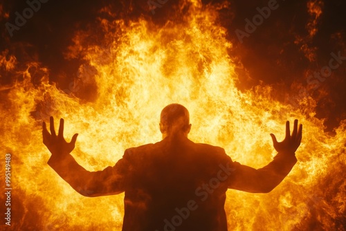 Man In Front Of Fire