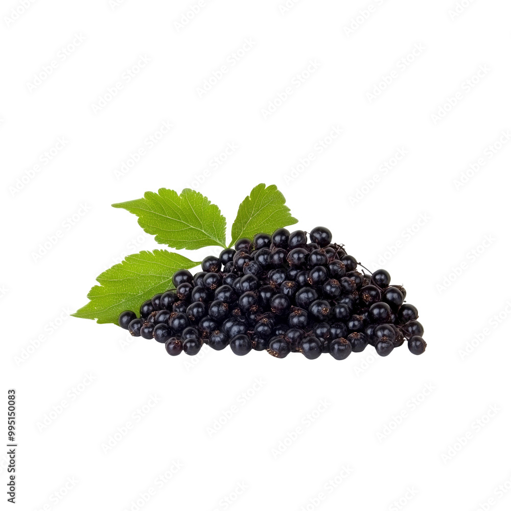 Fresh Black Currants with Green Leaves Fresh Black Currants with Green Leaves