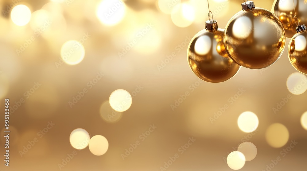 Elegant golden bokeh background with Christmas ornaments, symbolizing celebration, festivity, joy, luxury, and warmth. Elegant golden bokeh background with Christmas ornaments, symbolizing celebration, festivity, joy, luxury, and warmth.