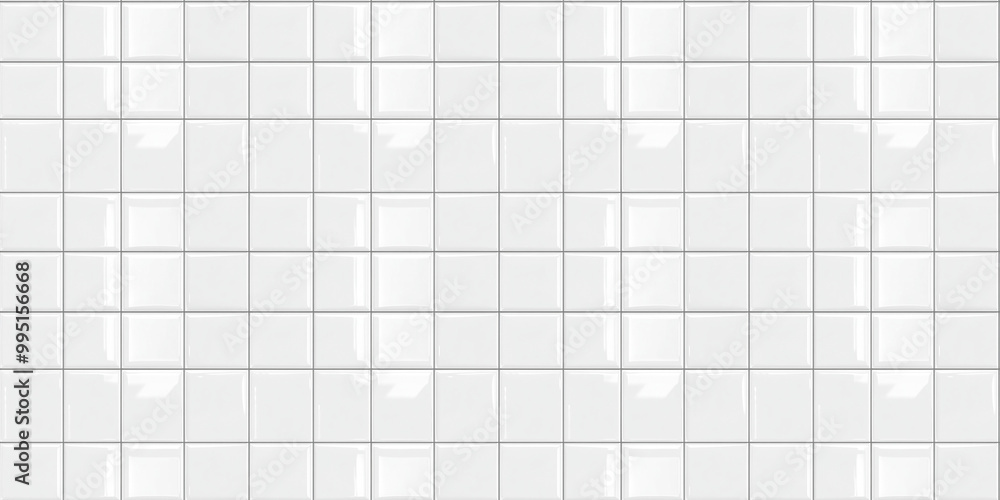 a seamless pattern of perfectly square, glossy white tiles with white grout in a clean, modern aesthetic a seamless pattern of perfectly square, glossy white tiles with white grout in a clean, modern aesthetic