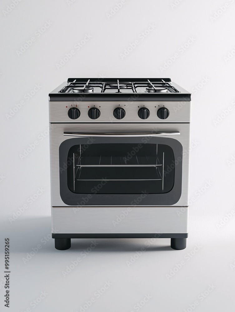 Contemporary stove mockup against a pristine backdrop, perfect for highlighting culinary designs or appliance promotions in your upcoming project. Contemporary stove mockup against a pristine backdrop, perfect for highlighting culinary designs or appliance promotions in your upcoming project.