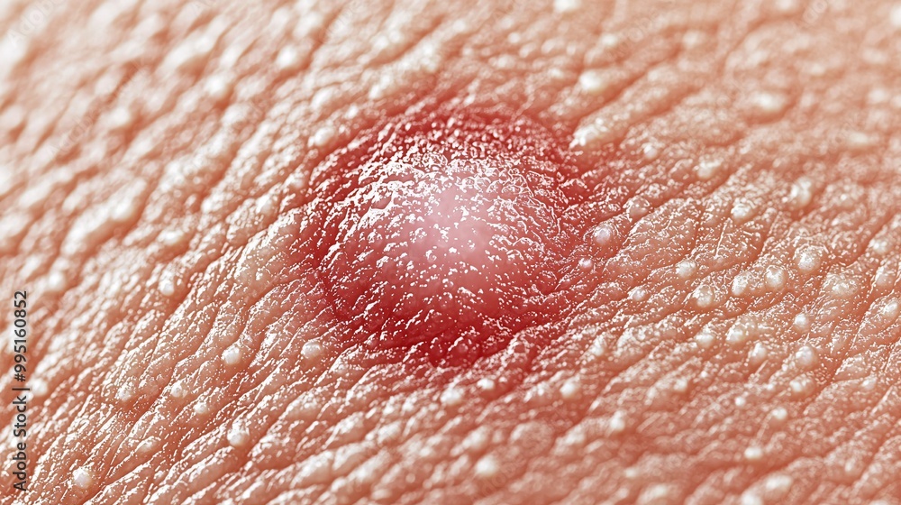 Fototapeta premium A red, circular rash with a clear center indicates a widespread fungal skin infection.