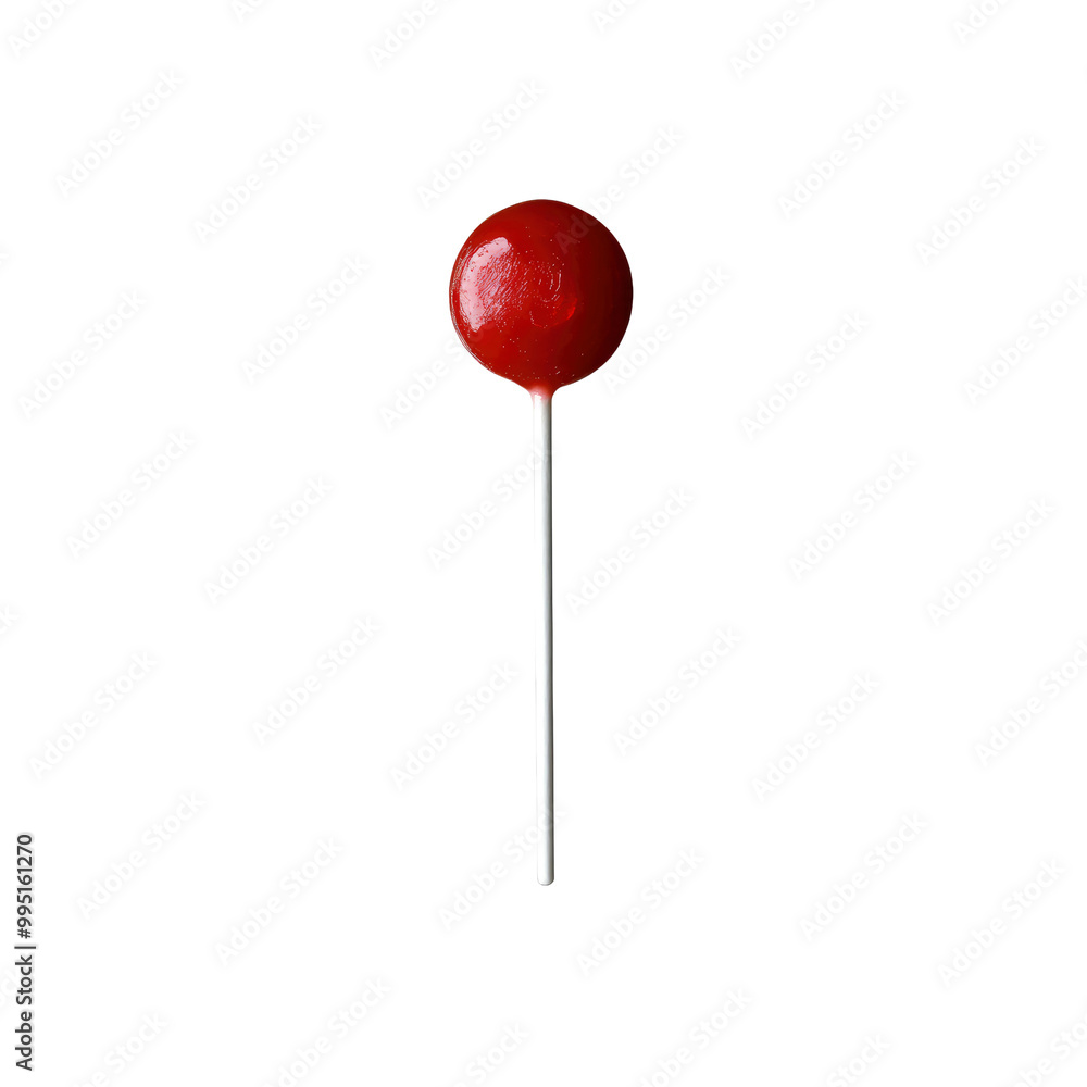 Red lollipop isolated on White Background