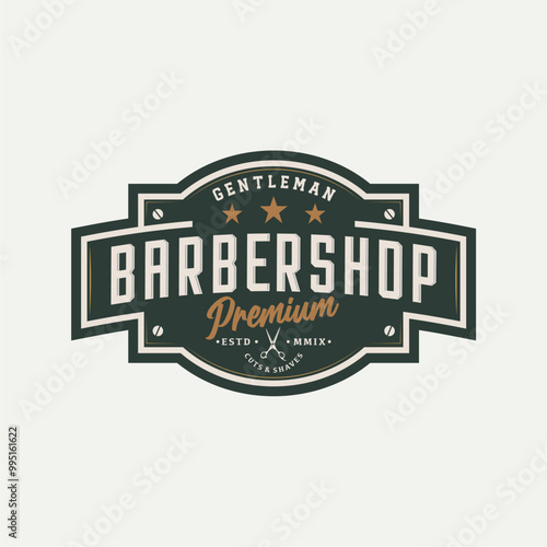 Barber Shop pole logo vintage illustration
