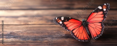 Elegant butterfly featuring pink ribbon designs on its wings photo