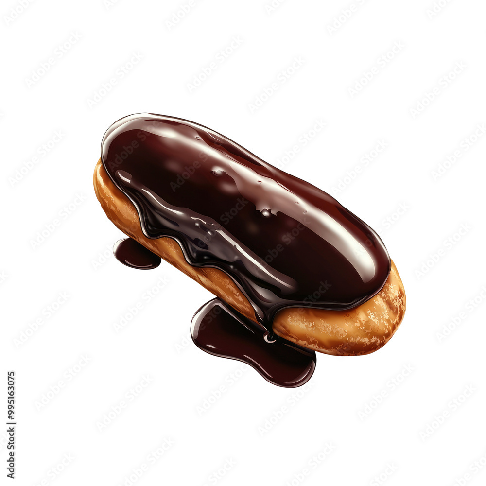 Delicious Chocolate Eclair with Drizzled Glaze Delicious Chocolate Eclair with Drizzled Glaze