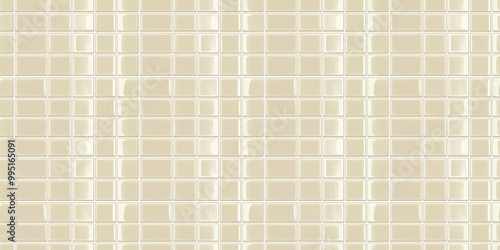 a seamless pattern of perfectly square tile,glossy almond tiles with white grout in a clean, modern aesthetic