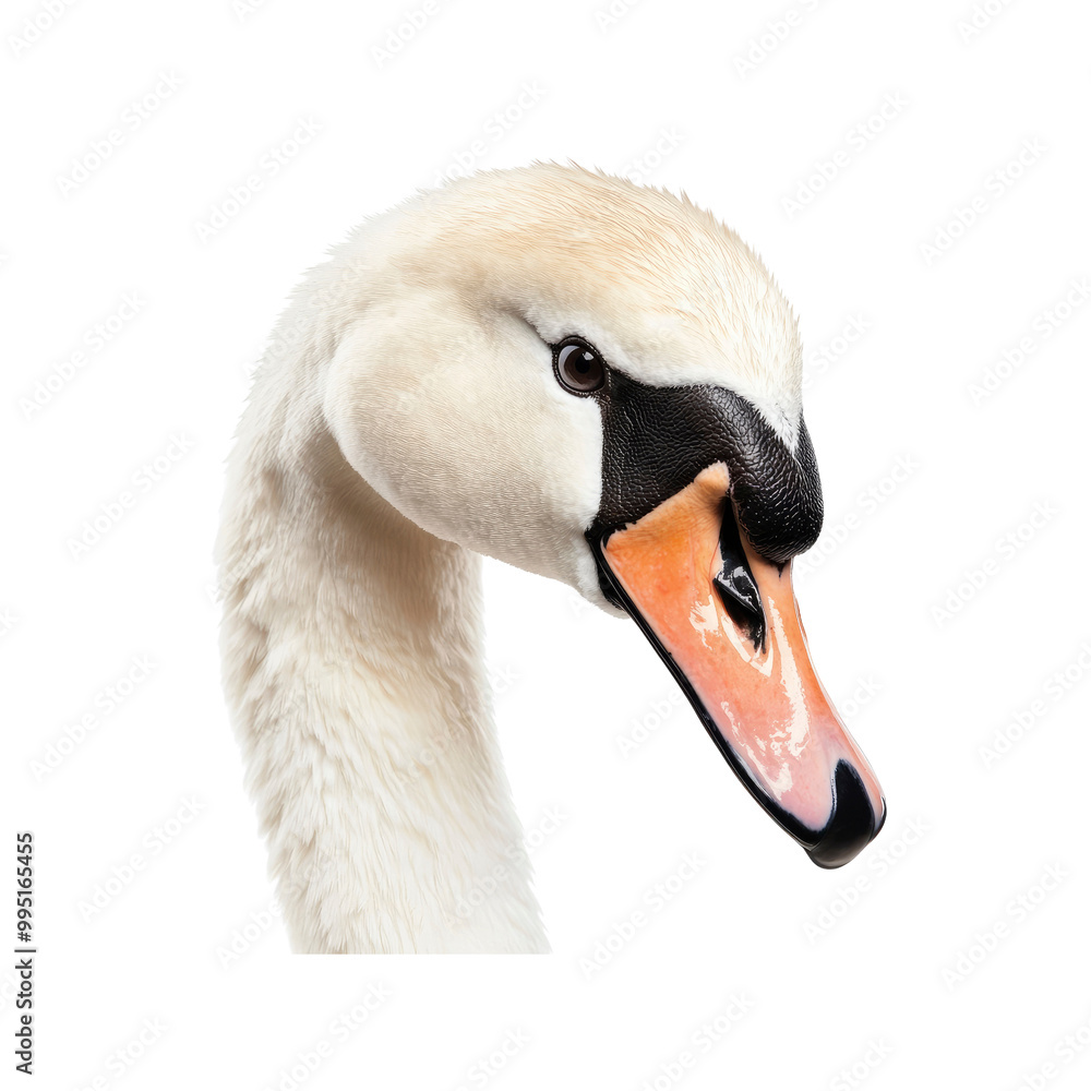 Close-up Portrait of a Graceful White Swan Close-up Portrait of a Graceful White Swan