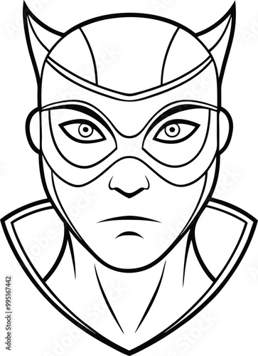 Line art Zorro mask icon. Trendy flat vector Zorro mask icon on white background from People collection.