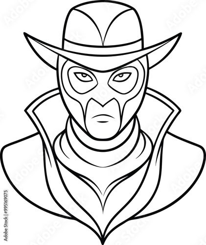 Line art Zorro mask icon. Trendy flat vector Zorro mask icon on white background from People collection.